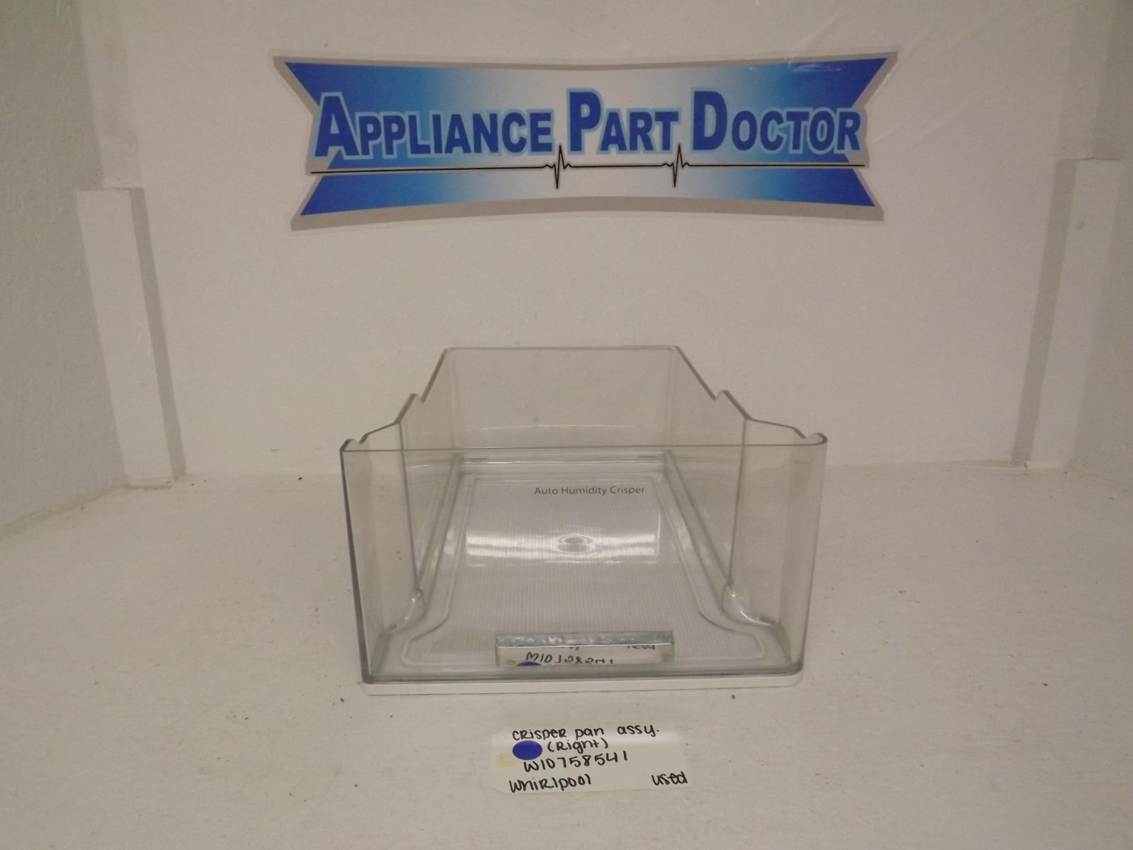 Whirlpool Refrigerator W10758541 Crisper Pan Assembly (Right) Used Whirlpool Refrigerator W10758541 Crisper Pan Assembly (Right) Used